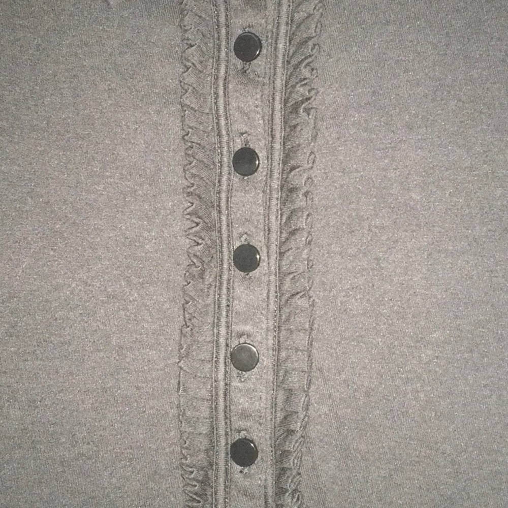 Talbots Ruffle Front 6 Button Short Sleeves Top - image 2